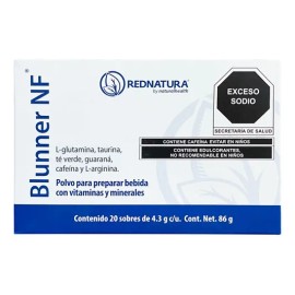 Rednatura Blunner Vitaminas Y Aminoácidos 20 Sobres 4,3g Sabor Sin Sabor