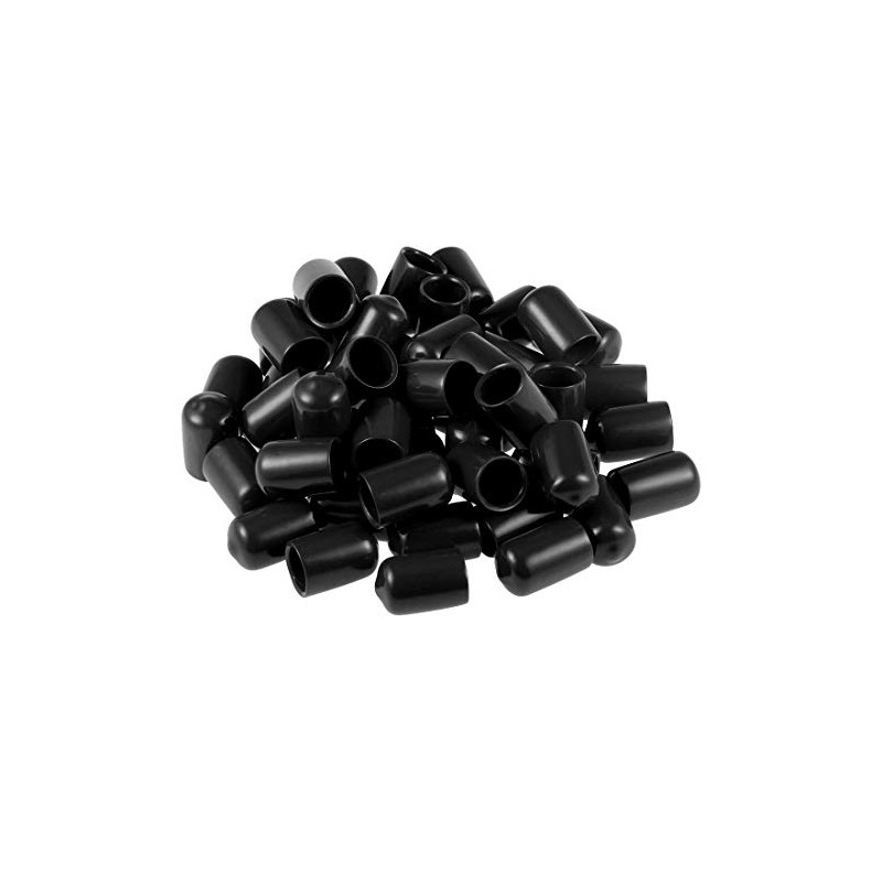 sourcing map 50pcs Rubber End Caps 11mm ID Vinyl Round