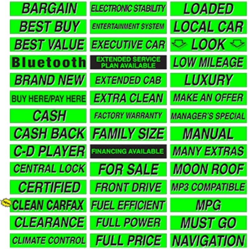EZ Lettering Car Dealer Windshield Slogans 20 packs, Mix n