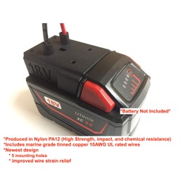 Nylon right angle 10AWG adapter for Milwaukee 18V M18 XC18 lithium battery dock power connector