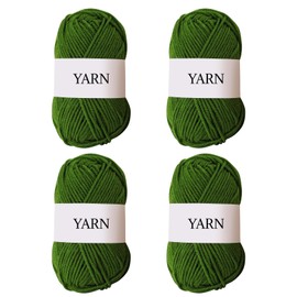 ACESOME 4Pcs Milk Cotton Yarn, Soft Knitting Yarn 4 Balls for Crochet Knitting, 4 Ply Yarn 25 Gram Ball Soft and Warm, Garments hat Shoes Socks Scarf Toy Blankets Making, Greener
