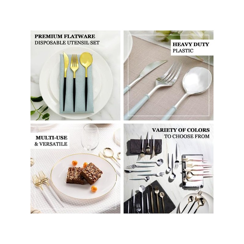 Tableclothsfactory 24 Pack | 8" Metallic Gold with Hunter Emerald