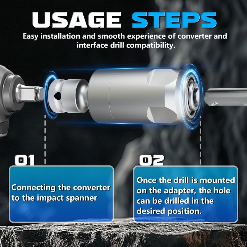 GSTK adapter for converting impact wrenches to electric hammers, square
