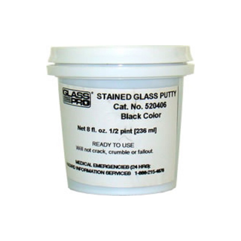 Glass Pro Stained Glass Putty Black 1/2 Pint