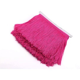 YYCRAFT 10 Yards 8 Inch Wide Tassel Curtain Fringe Trim by The Yard for DIY Sewing Crafts Clothing Curtains Decoration (Hot Pink)