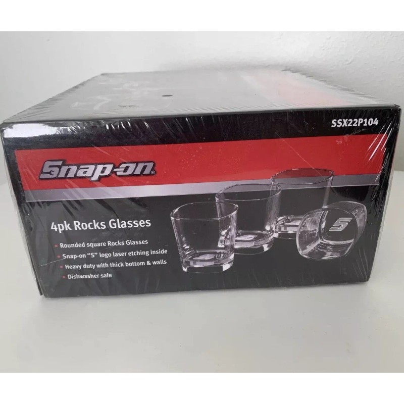 Snap-on Snap On Tools 4pk Rocks Glasses SSX22P104 NEW SEALED