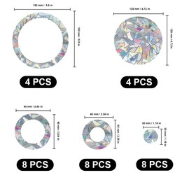 32 suncatcher stickers, bird protection windows, bird stickers for window panes, window stickers, bird protection, rainbow window film, reflective stickers, bird anti-collision window sticker