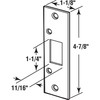 Prime-Line E 2432 Deadbolt Strike, 4-7/8 In., Brass Plated (Single