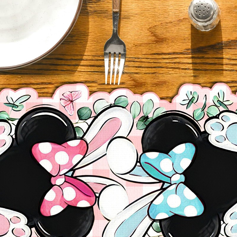 Easter Table Runner Cartoon Mouse He is Risen Kitchen Dining