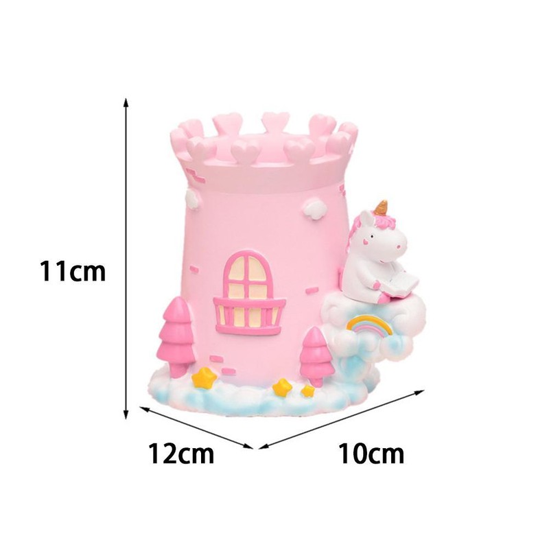 Pen Holder Resin Castle Pencil Organizer Brush Scissor Storage Holder