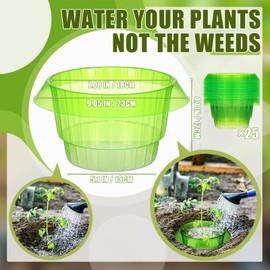 Cinnvoice 25 Pack Garden Cloches, Plastic Slug Snail Plant Collars, Snail Defense Tool, Slug Snail Collar for Garden Planter Plants