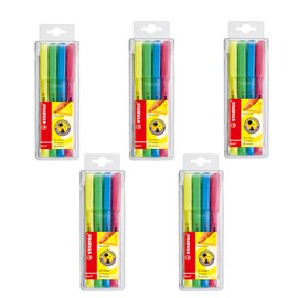 STABILO - Highlighter - Flash - 5x Pack of 4 - Yellow, Green, Blue, Pink