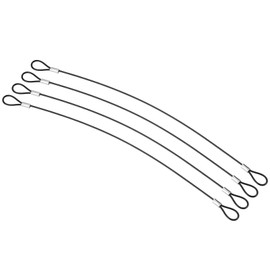 PATIKIL 4pcs 30cm Safety Cable Lock Stainless Steel 2mm Diameter Security Wire Rope with Double Loops for Stage Lighting Luggage Lock Black