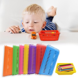 FGXY 14pcs Coloured Pencil Baskets, Plastic Storage Baskets, Stationery Storage Basket, Multi Functional Basket, Game Currency Basket, Used for Storing Small Toys, Writing Instruments, Jewelry