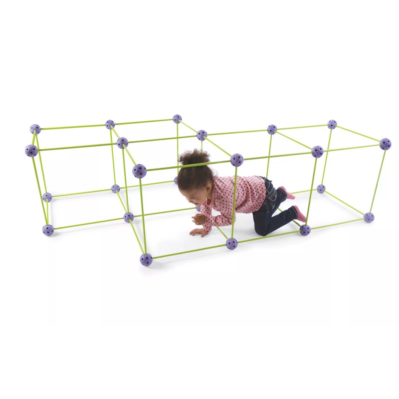 Crazy Forts! 69 Piece Buildable Indoor/Outdoor Play Fort Playset, DIY,
