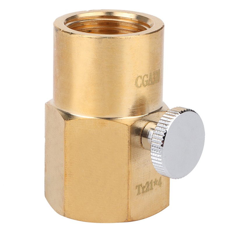 TR21-4 to CGA320 Brass Soda Bottle Adapter CO2 Fill Valve