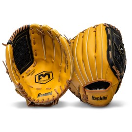 Franklin Sports Baseball and Softball Glove - Fieldmaster Adult + Youth Baseball Gloves - Men's + Women's Infield + Outfield Mitt - Right Hand Throw - 14"