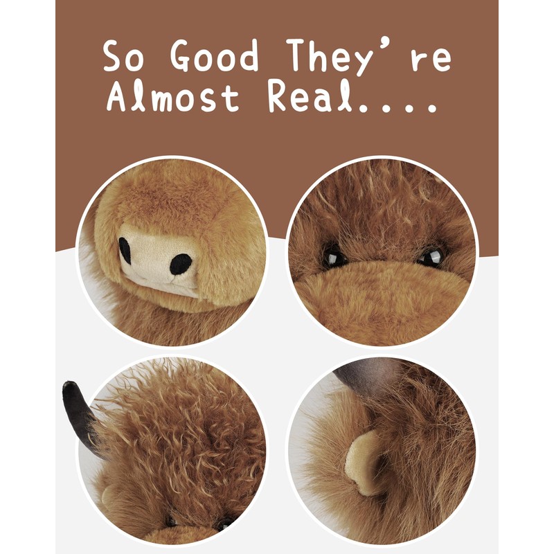 Curly-haired Highland Cow Driver Headcover Funny, Soft Cozy Plush Animal