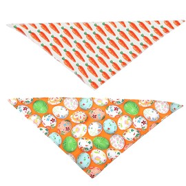 2 Pack Easter Dog Bandana Rabbit Easter Egg Pattern Pet Bandana Triangle Bib Pet Scarf Accessories