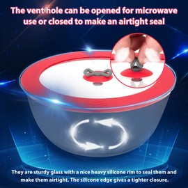 2 Pack Replacement Lids for Pyrex 7201-PC 4 Cup Glass Containers Mixing Bowl Silicone Storage Cover Leakproof Red