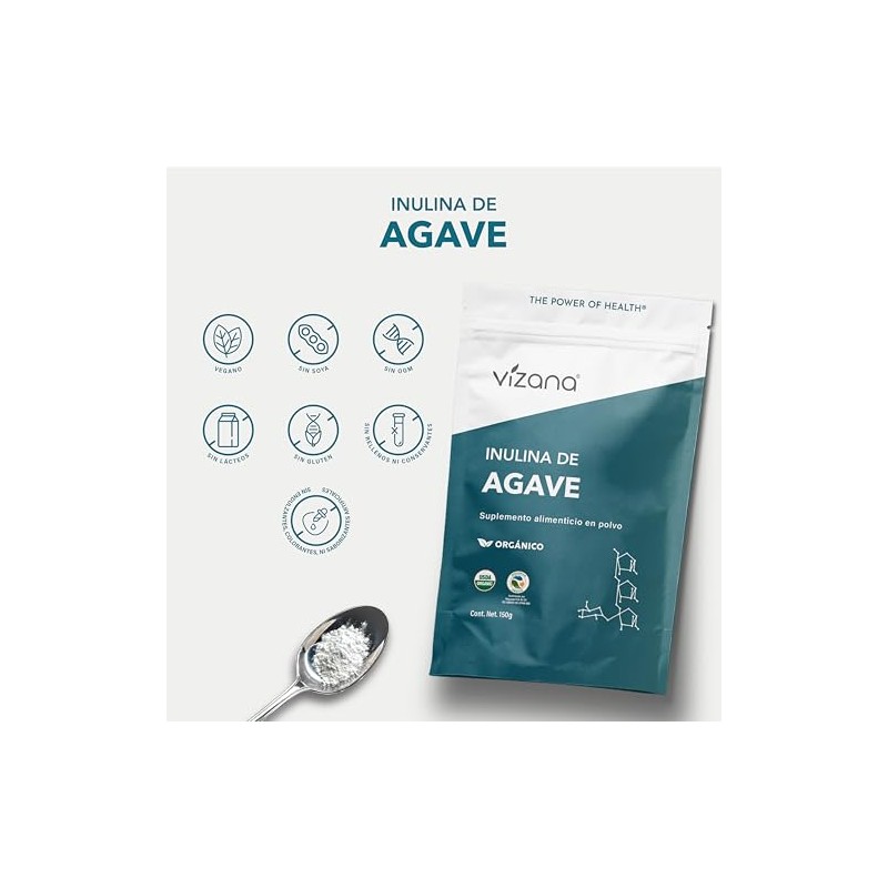 VIZANA NUTRITION | Inulina de Agave Orgánica Certificada USDA en