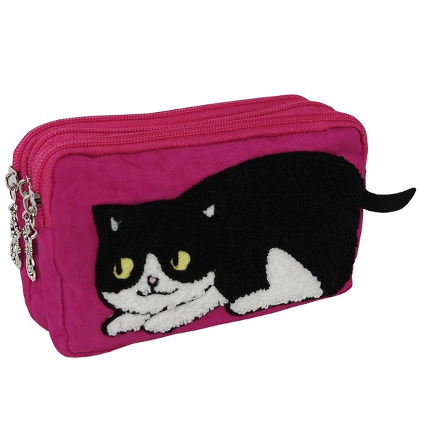 Cross Marberry ST06 Cat Pouch, 3-way Zipper, Large Capacity, Organize