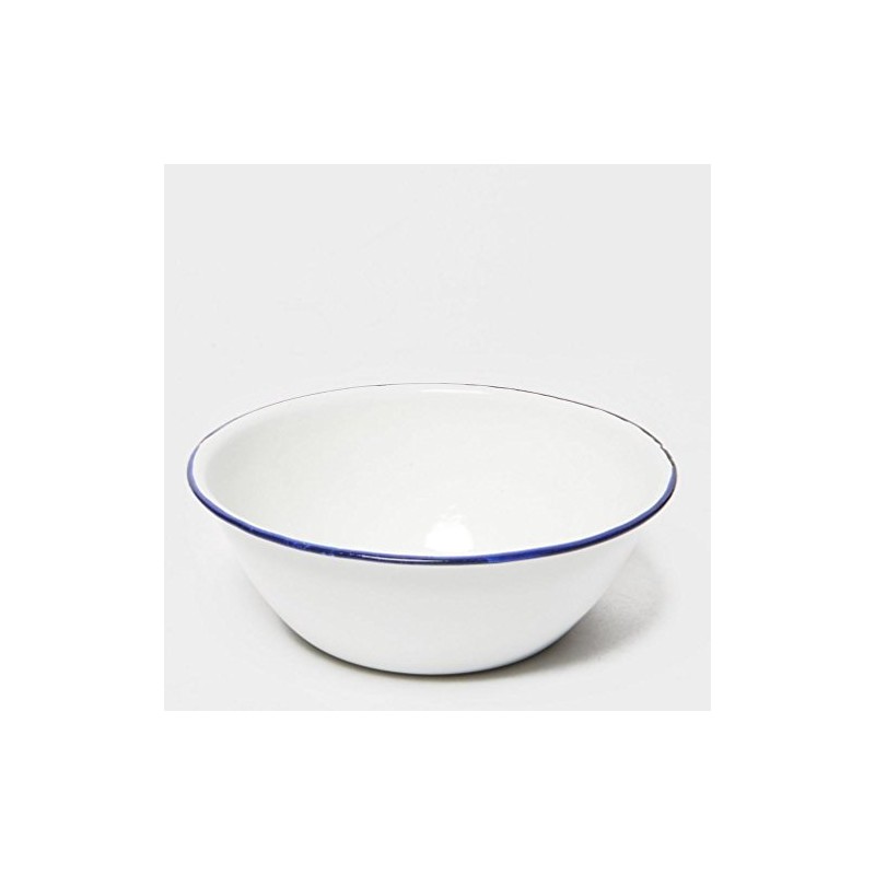 Highlander 17cm Enamel Bowl Camping Cooking Eating, White, One Size