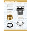 Bathtub Drain Tip-Toe Trim Set with Two-Hole Overflow Faceplate, Replacement