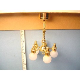 Sutton Miniatures Miniature Battery Operated Lamp #C42S-FG 5 Arm Chandelier Sutton Miniatures