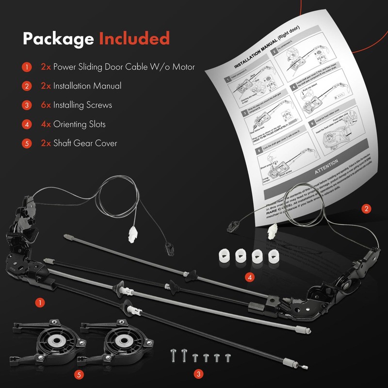 A-Premium Power Sliding Driver and Passenger Door Spool Control Cable