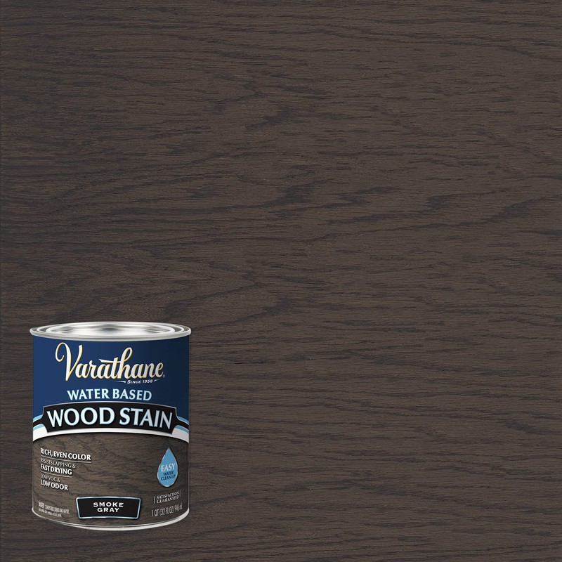 Varathane 381121 Water Based Wood Stain, Quart, Smoke Gray