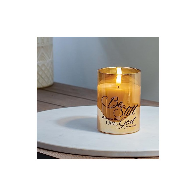 Elanze Designs Be Still White 4 x 3 Glass Candle