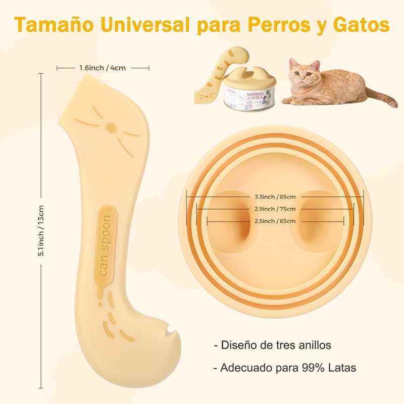 Tapas para Latas de Comida, 6 Piezas Cucharas y tapas