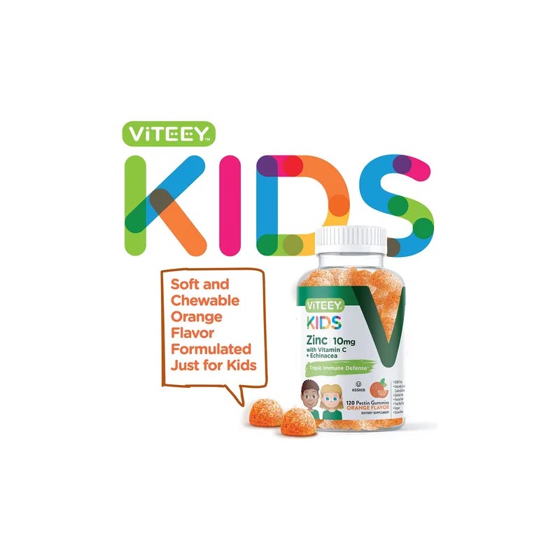 Viteey Zinc Para Nios Gomitas 10 Mg Con C Y