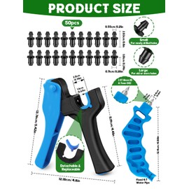 Kalolary 2 in 1 Drip Irrigation Hole Punch Tool Kits, Kalolary 50+2PCS Drip Tube Hole Punch for 1/4" Tube with Drip Plugs Drip Irrigation Punch for Garden Watering System (Hand Drill & Press Style)