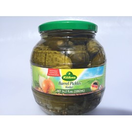 Kuehne (former Gundelsheim) Kosher Pickle in Glas Barrel Jar 1062 ml - 34.2 fl Oz