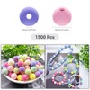 1500PCS Acrylic Round Beads, Matte Frosted Candy Pastel Beads Assorted