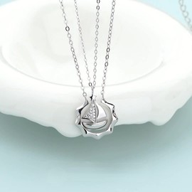 Nicoiro NSPN6 Pair Necklace, Sailboat S925, Matching Couple