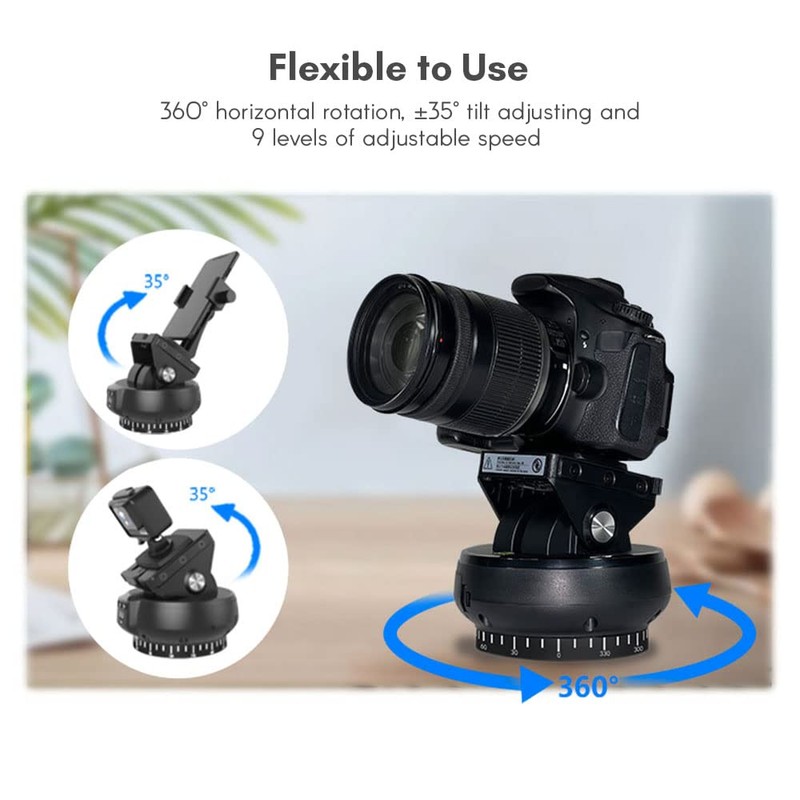 Andoer YT1200 Motorized Pan Tilt Head 2axis Panoramic Head 360