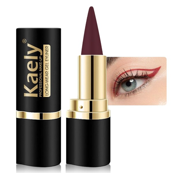 Kaely Dark Red Gel Eyeliner Pencil,Waterproof Smudge Proof Eye Liner