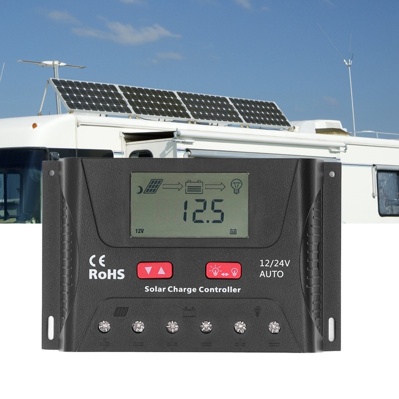 30A 12V/24V PWM Solar Charge Controller Regulator LCD Display Automatic