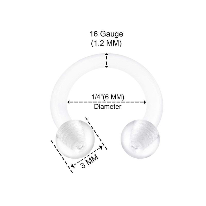 KJM Fashion Pack of 4 Transparent Bioflex Banana Ear Earrings