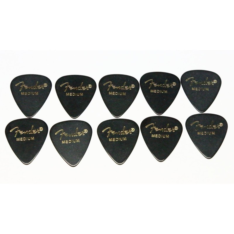 Fender Picks x 10 Teardrop MEDIUM-BLK