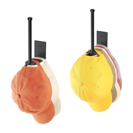 Timotech Set de 2 Organizadores de Gorras, Ganchos para Colgar Gorras, Perchero de Acero Inoxidable para Gorras, Soporte para Colgar Gorras y Sombreros, Porta Gorras para Pared