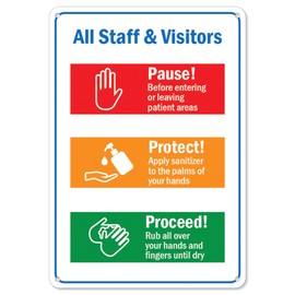 SignMission (COVID-19) - All Staff & Visitors | Plastic Sign | Protect Your Business, Municipality, Home & Colleagues | Made in The USA, 10" X 7" Rigid Plastic