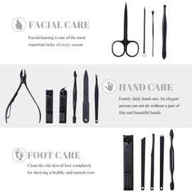 Nail Clippers Sets High Precisio Stainless Steel Nail Cutter Pedicure Kit 15 Pcs Nail File Sharp Nail Scissors and Clipper Manicure Pedicure Kit Fingernails & Toenails with Stylish Case (Light Gray)