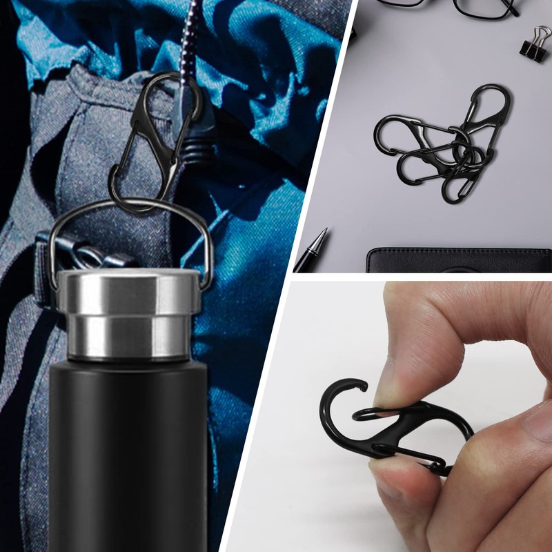 SZXMDKH Pack of 25 S Carabiners - Metal Double Carabiner
