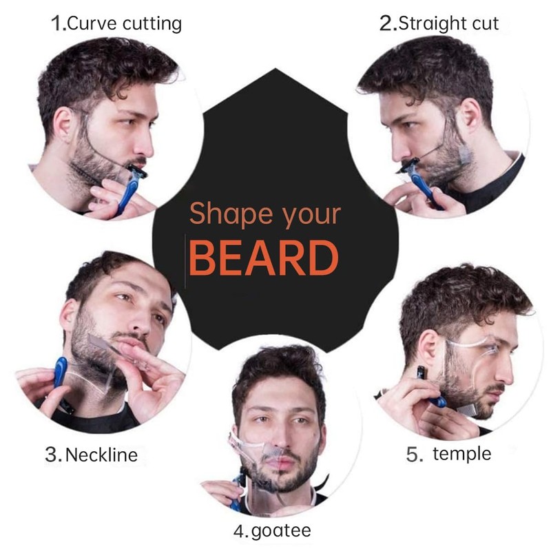 CATOR Beard Shaper Template Shaping Tool, Men's Beard Stencil, Transparent