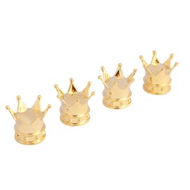 TOMALL Gold Crown Tire Valve Stem Caps for Car Wheel Air Valve Dustproof Cover