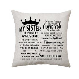 Aconesong to My Sister Gifts Sister Gifts from Sister Big Sister Little Sister Gifts Throw Pillow Cover Gift for Sister Birthday Christmas Graduation Wedding Gifts (Sister)